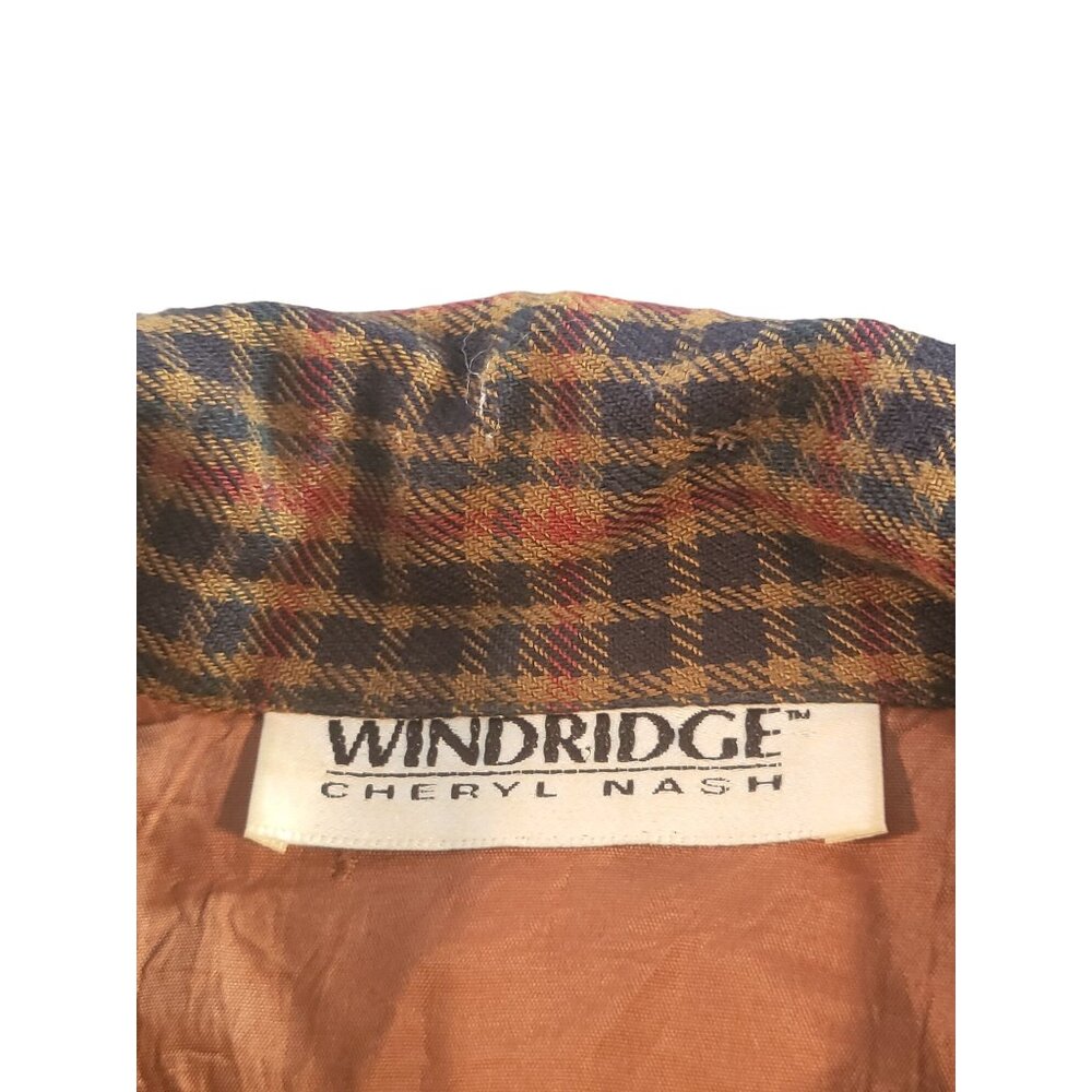 Vintage Windridge Cheryl Nash Blazer Jacket Women Sz S Ginger Plaid Rayon Boho - Picture 6 of 9